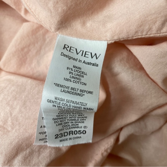 REVIEW 'Sweet Peach' Pink Floral Puff Sleeve Linen Blend Mini Dress Plus Size 16 - Picture 7 of 13